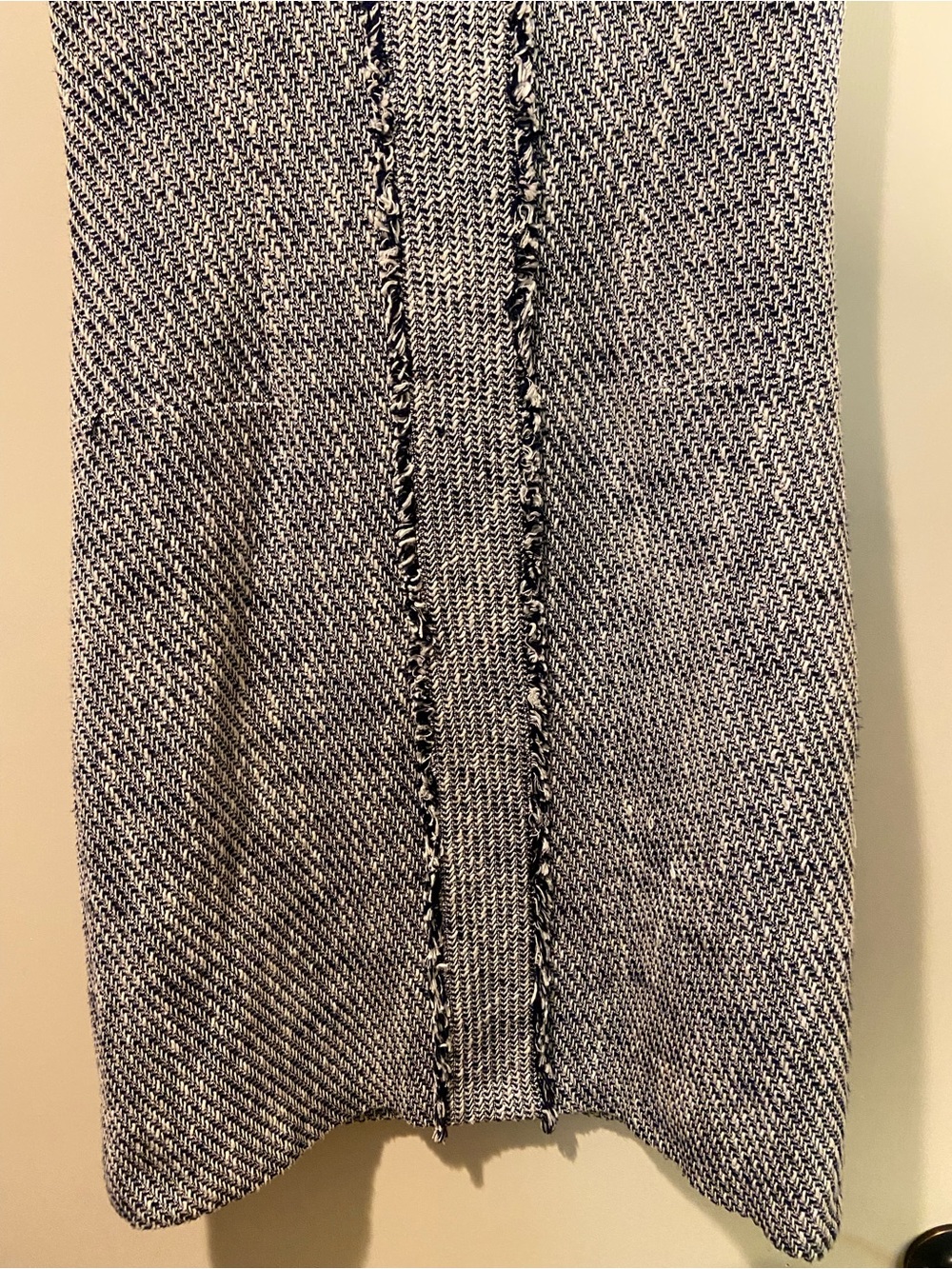 Karl Lagerfeld Navy & White Tweed Shift Dress sz 4 - Picture 5 of 10